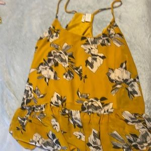 yellow spaghetti strap shirt size L